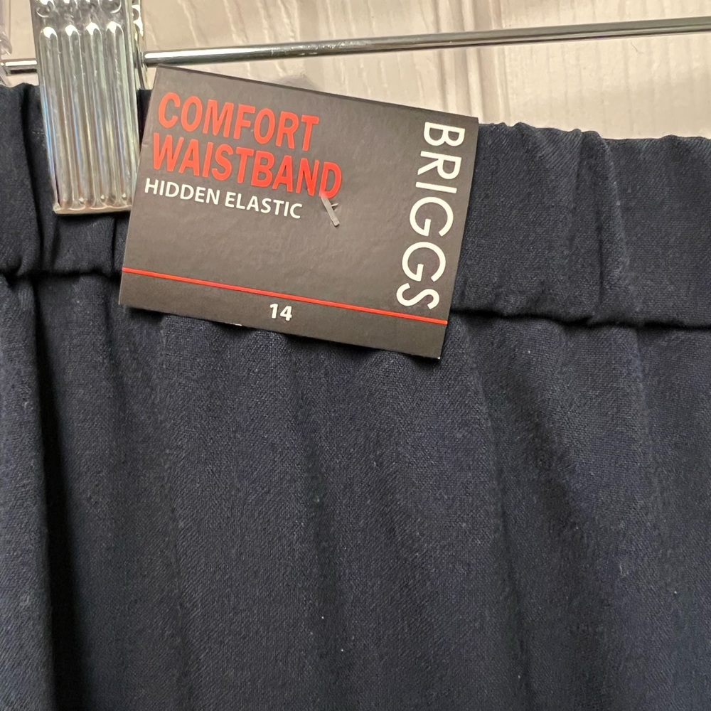 Briggs New York Comfort Waistband Navy Blue Pants Hidden Elastic Wpockets 14 NWT - Picture 13 of 13